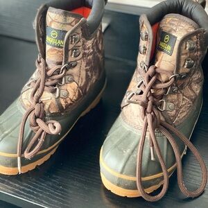 Magellan Outdoors Kids Brown Camo and Olive Green Waterproof Duck Boots